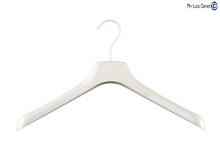 White plastic hangers